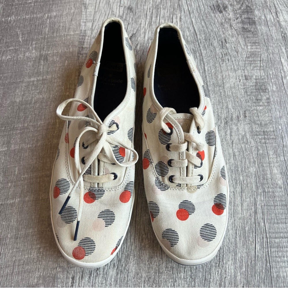 Keds for Kate Spade Collaboration Dot Pattern White Fashion Sneakers Siz…